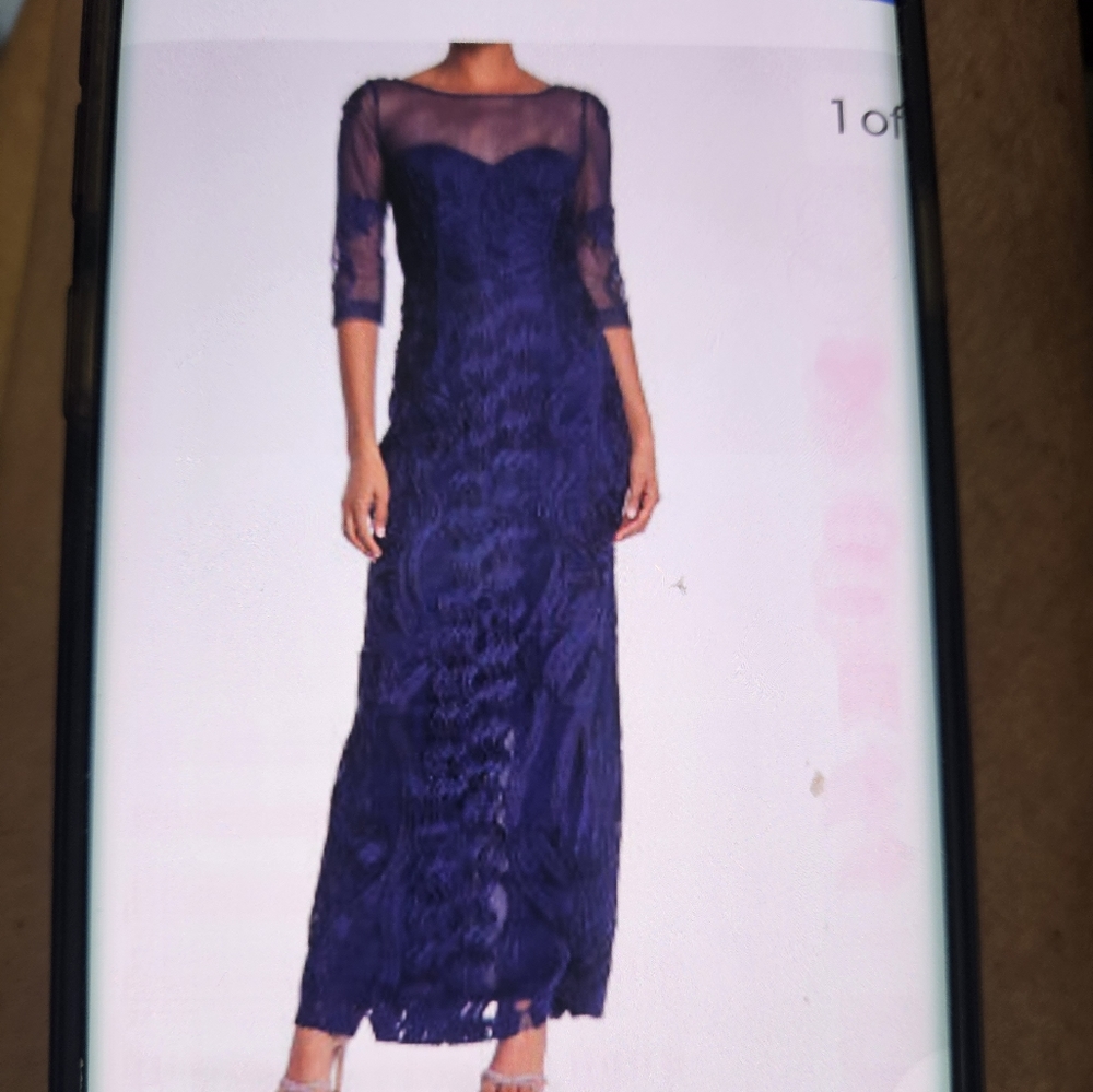 JS Collection Size 6 Navy blue full length gown
